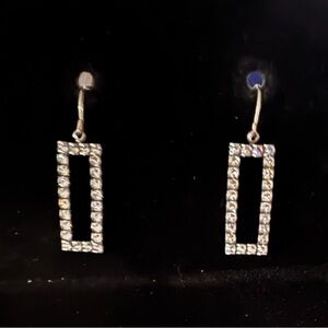 Sabika Silver Crystal Drop Earrings